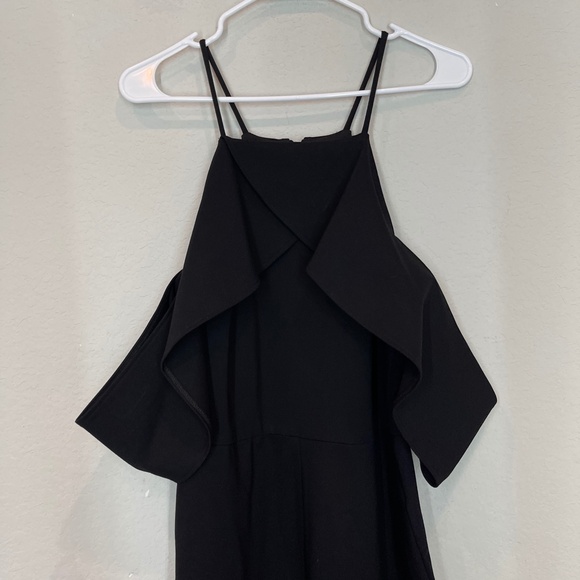 Gianni Bini Pilar Ruffle Black Dress Women's M Cold Shoulder Bodycon Stretch - Picture 3 of 15
